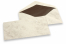 Marmoroidut kirjekuoret - 96 x 181 mm, ruskea marmori, ruskea vuoraus | PIT Packaging.fi | Kirjekuorimaa