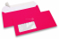 Neonväriset kirjekuoret - pinkki, 45 x 90 mm:n ikkunalla, ikkunan sijainti 20 mm vasemmalta ja 15 mm alhaalta | PIT Packaging.fi | Kirjekuorimaa
