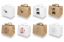 Noutoruokakassi paperinen - valkoinen ja ruskea | PIT Packaging.fi | Kirjekuorimaa