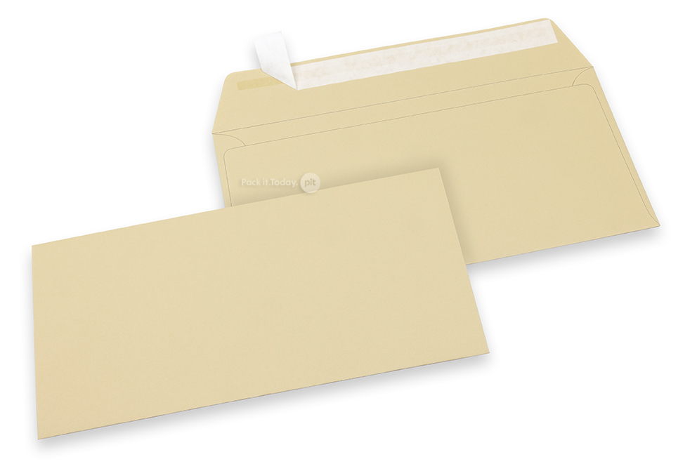 Värilliset paperikirjekuoret, kamelinruskea - 110 x 220 mm