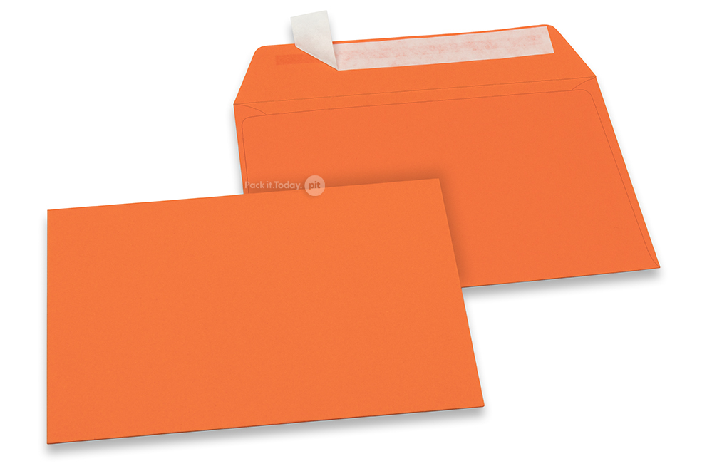 Värilliset paperikirjekuoret, oranssi - 114 x 162 mm