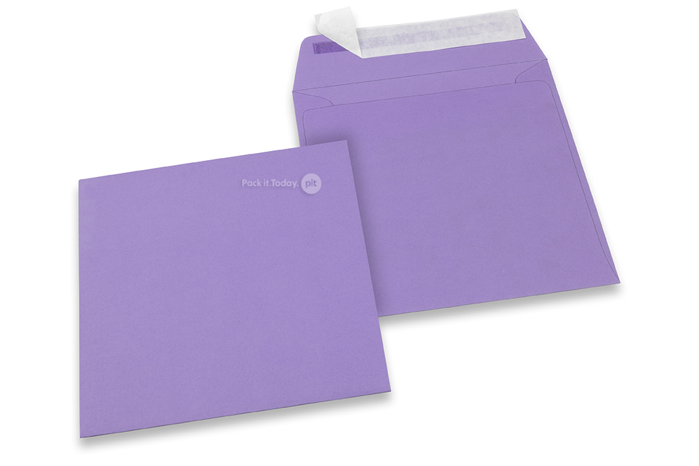 Värilliset paperikirjekuoret, violetti - 160 x 160 mm