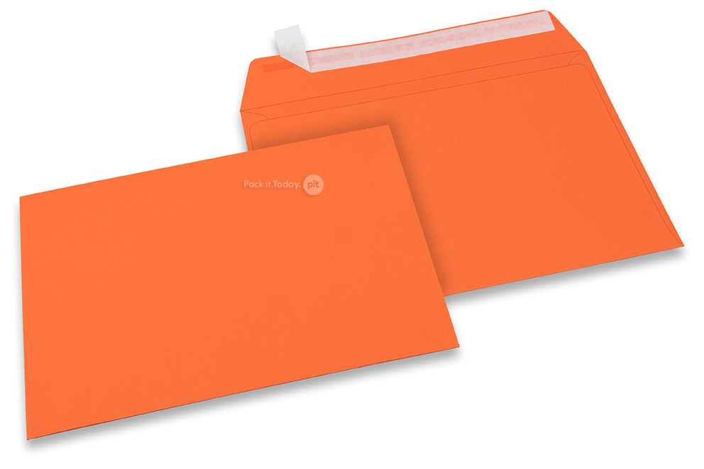 Värilliset paperikirjekuoret, oranssi - 162 x 229 mm