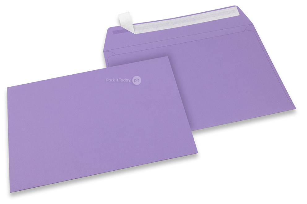 Värilliset paperikirjekuoret, violetti - 162 x 229 mm