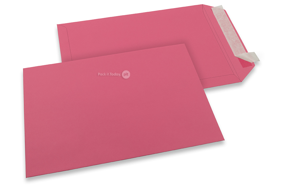 Värilliset paperikirjekuoret, pinkki - 229 x 324 mm