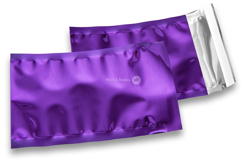 Värilliset metallinhohtoiset foliokuoret, violetti - 114 x 162 mm
