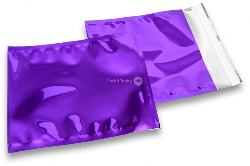 Värilliset metallinhohtoiset foliokuoret, violetti - 165 x 165 mm