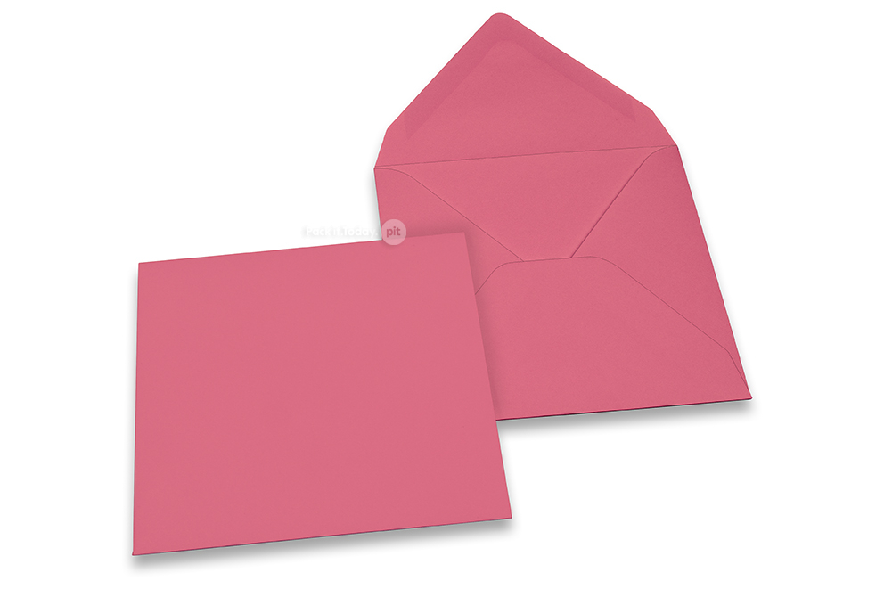 Värilliset korttikuoret - pinkki, 155 x 155 mm
