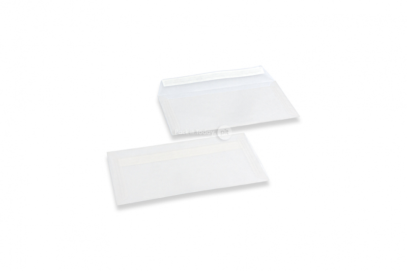 Valkoiset läpinäkyvät kirjekuoret - 110 x 220 mm