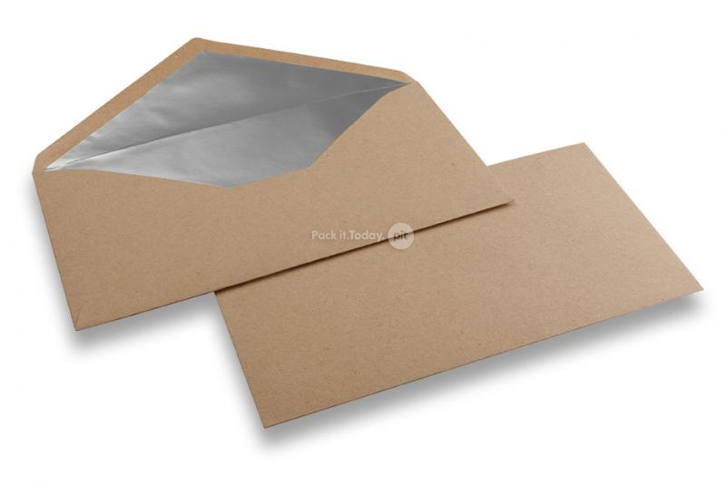 Vuoratut voimapaperikuoret - 110 x 220 mm (EA 5/6) hopea
