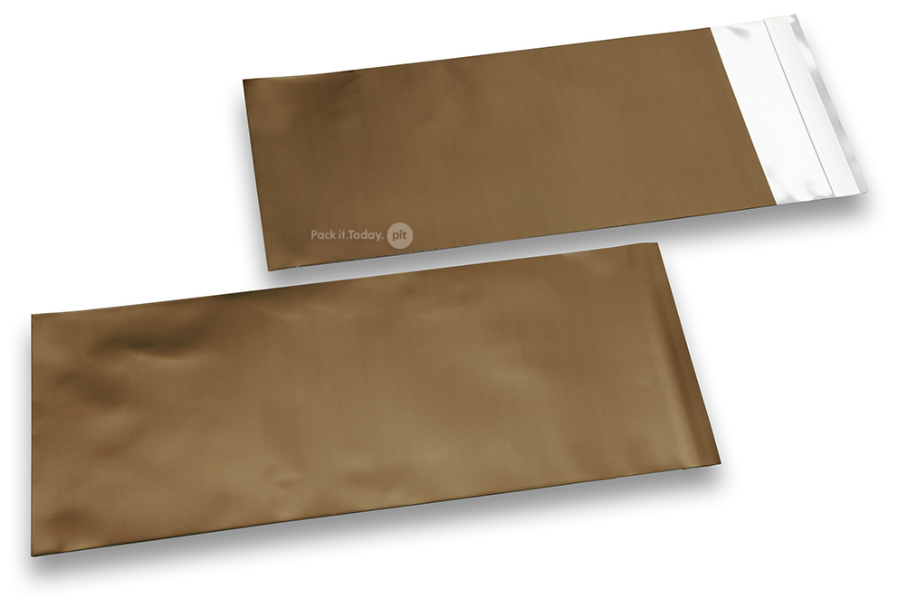 Kullanväriset mattametalliset foliokirjekuoret - 110 x 220 mm