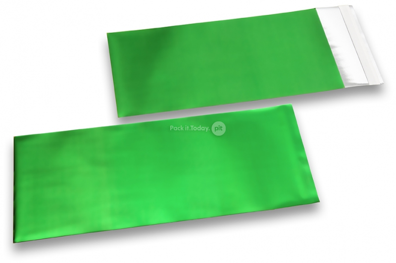 Vihreät mattametalliset foliokirjekuoret - 110 x 220 mm