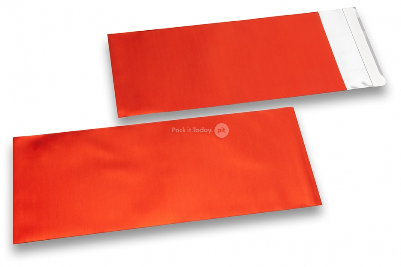 Punaiset mattametalliset foliokirjekuoret - 110 x 220 mm