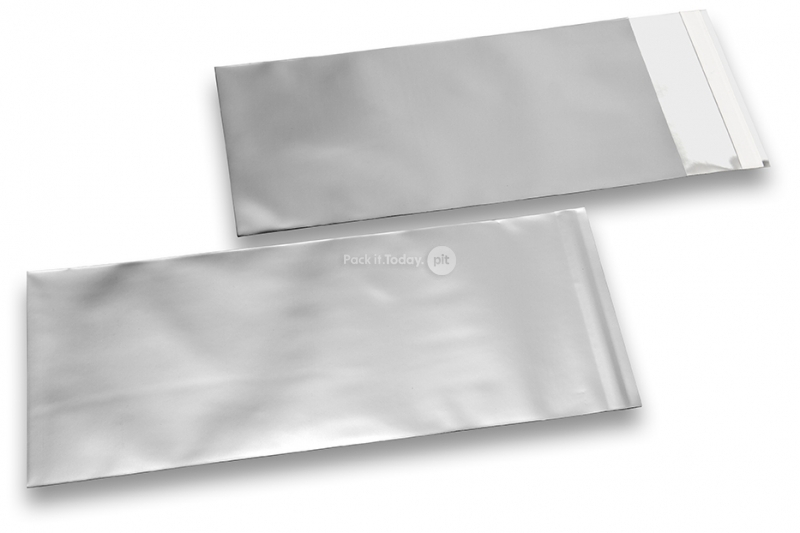 Hopeiset mattametalliset foliokirjekuoret - 110 x 220 mm