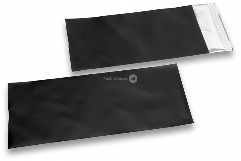Mustat mattametalliset foliokirjekuoret - 110 x 220 mm