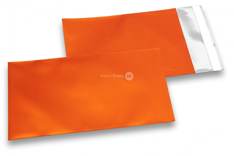 Oranssit mattametalliset foliokirjekuoret - 114 x 162 mm