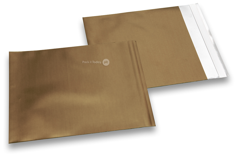 Kullanväriset mattametalliset foliokirjekuoret - 165 x 165 mm