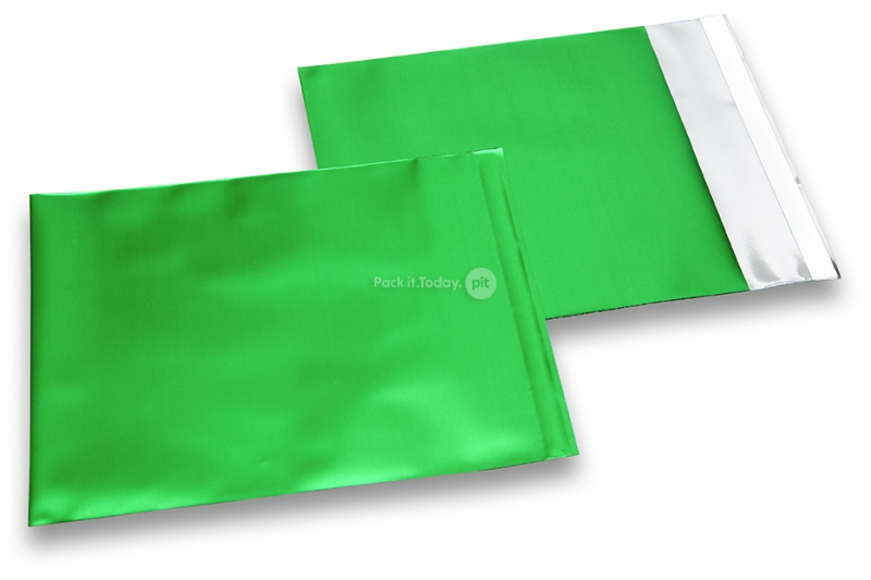 Vihreät mattametalliset foliokirjekuoret - 165 x 165 mm
