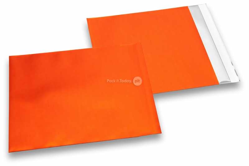 Oranssit mattametalliset foliokirjekuoret - 165 x 165 mm