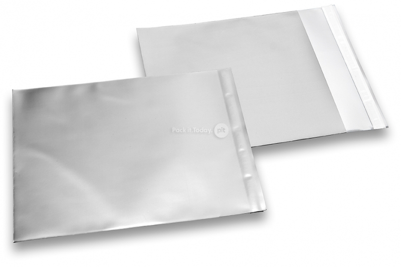 Hopeiset mattametalliset foliokirjekuoret - 165 x 165 mm