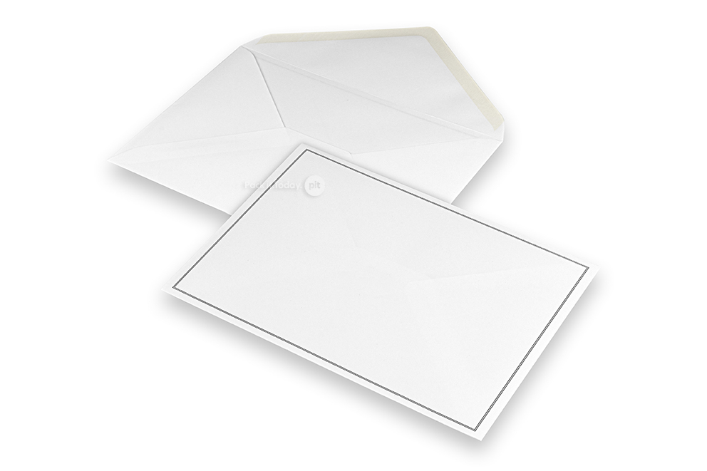 Surukorttien kuoret - valkoinen + paksu reunaviiva, 156 x 220 mm