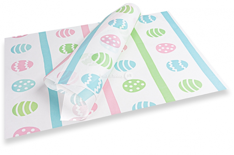 Pääsiäisaiheinen silkkipaperi - pastelliväriset kuviot
