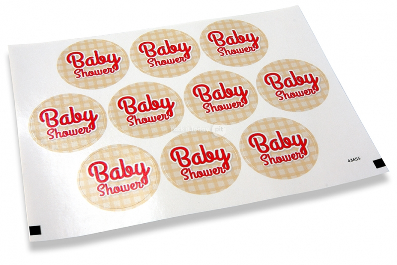 Vauvateemaiset kirjeensulkijat - Babyshower-teksti, ruudullinen