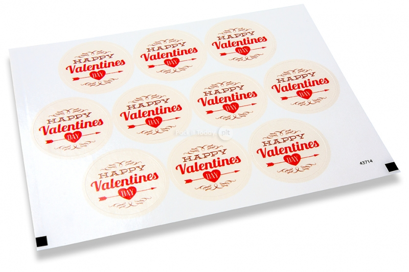 Rakkausaiheiset kirjeensulkijat - ”happy valentine's day” -teksti, punainen sydämen lävistävä nuoli