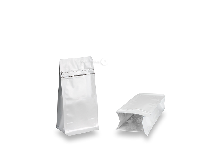 Pystypussi tasapohja - valkoinen, 500 ml / 250 grammaa jauhettua kahvia