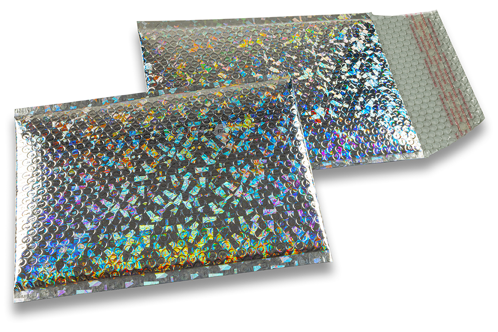 Kuplapussi EKO metallinhohtoinen - hopea, holografinen 180 x 250 mm