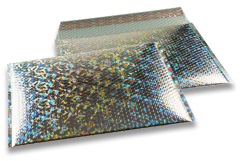 Kuplapussi EKO metallinhohtoinen - hopea, holografinen 235 x 325 mm