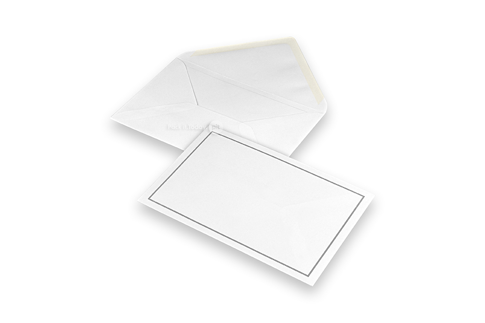 Surukorttien kuoret - valkoinen + paksu reunaviiva, 120 x 185 mm